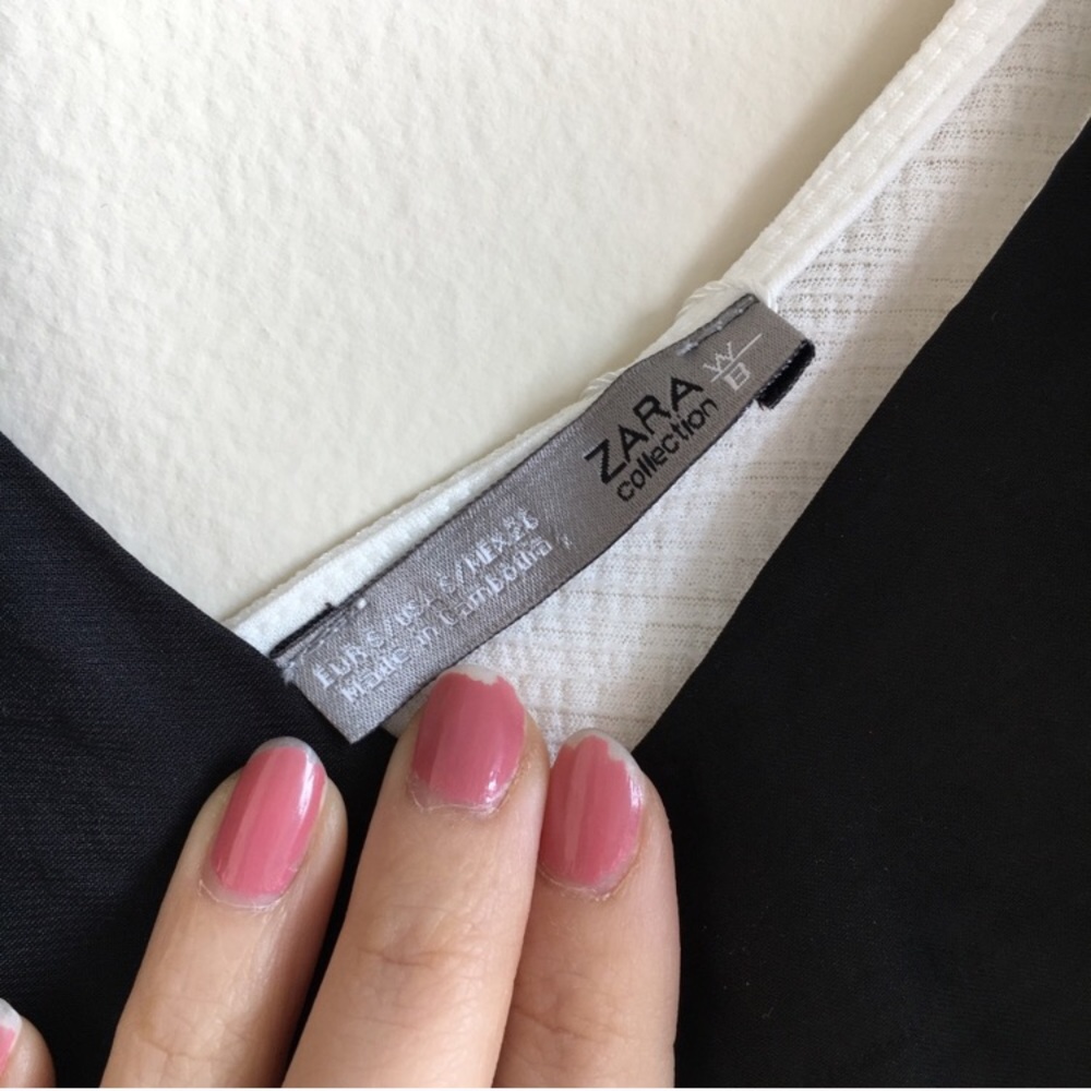 NWT Zara Black and White Soft Tank Top - Picture 3 of 4